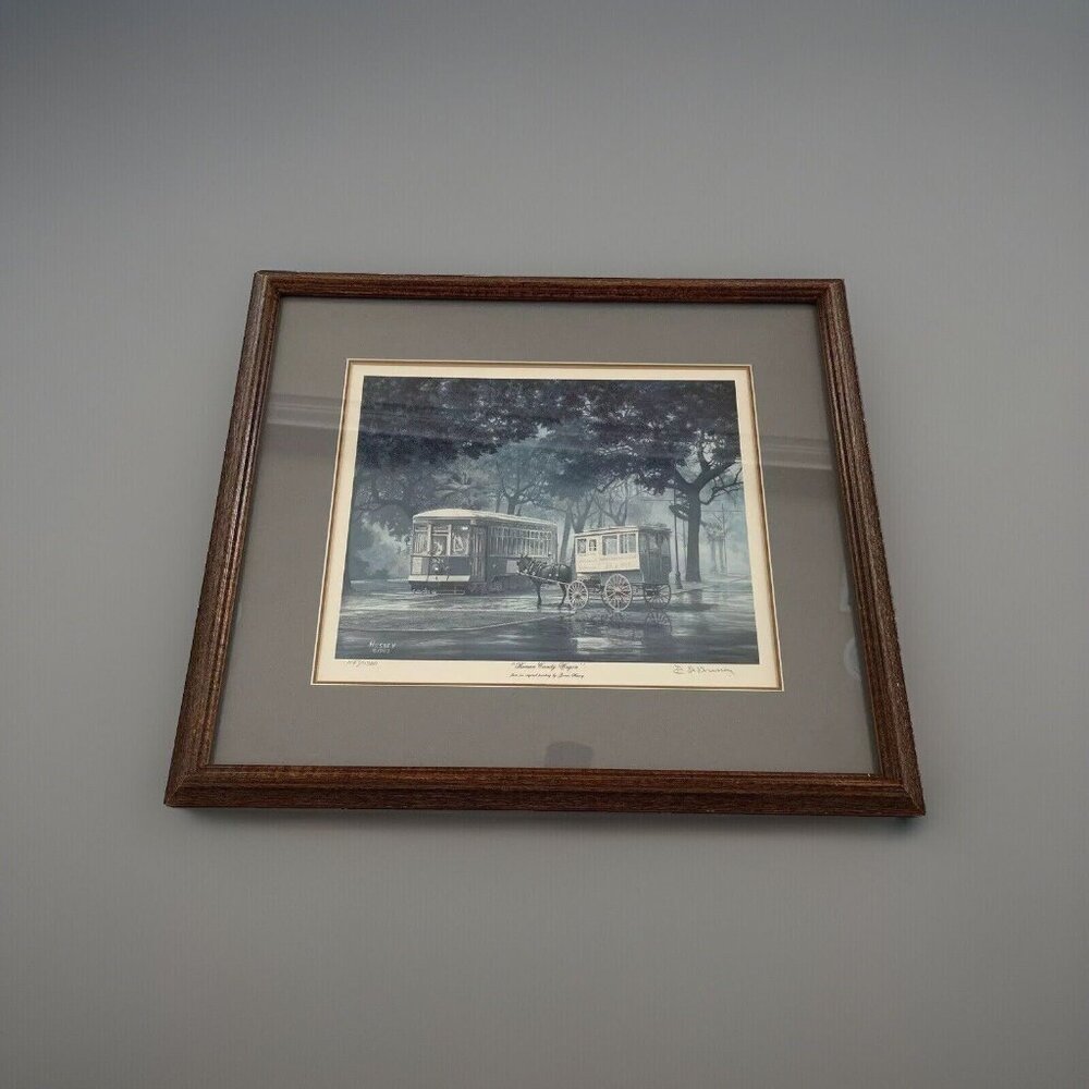 James Hussey 1987 Print New Orleans Roman Candy Wagon Framed Signed Numbered